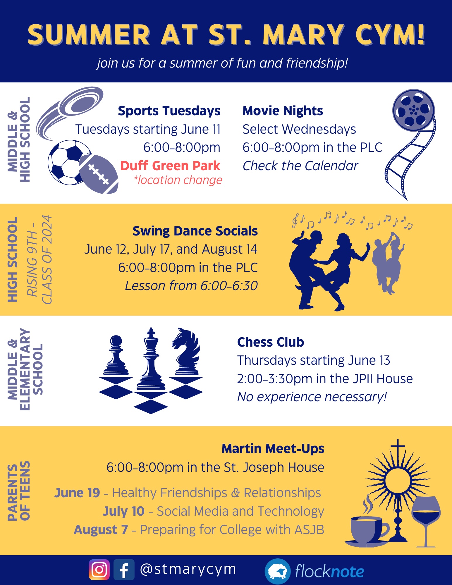 CYM Summer Events – Saint Mary of the Immaculate Conception Roman ...